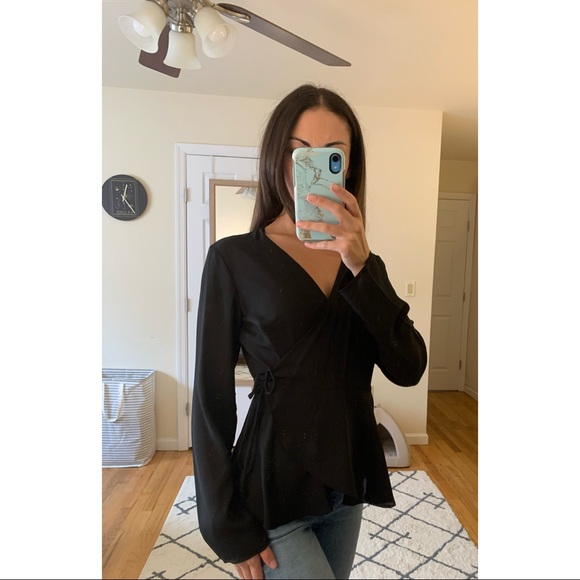 Black V Neck Blouse from Urban Outfitters - Picture 4 of 6